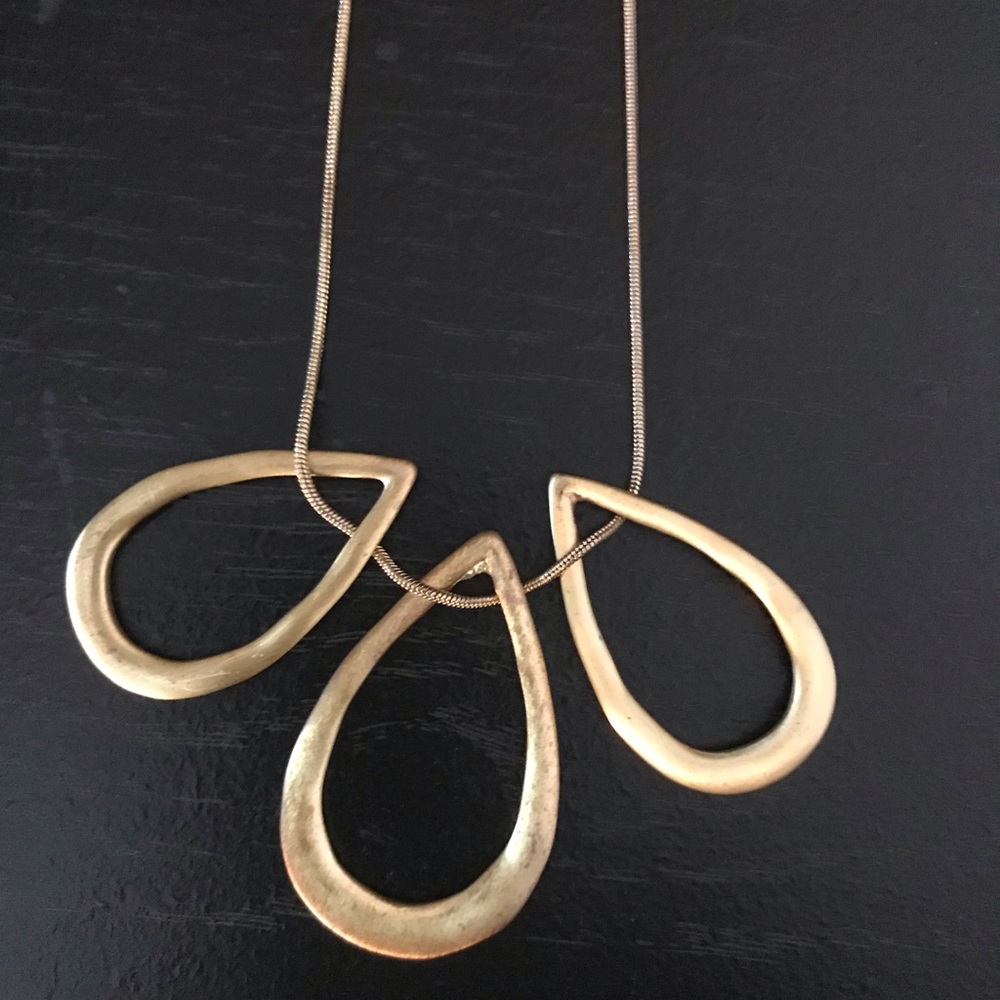 Gold Triple Teardrop Necklace